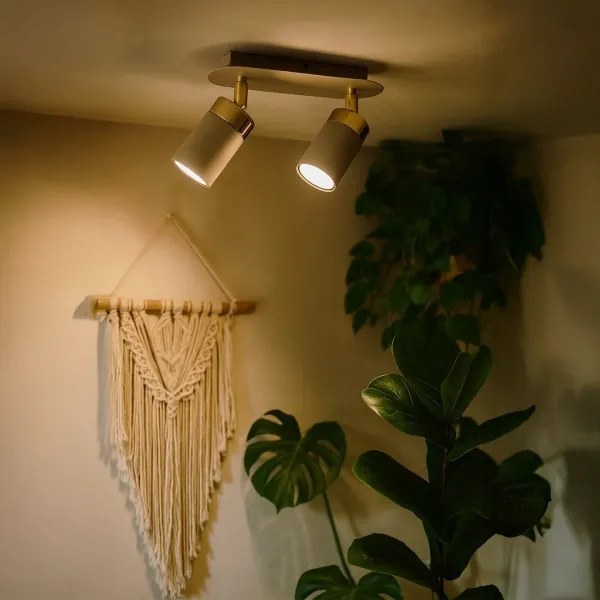 Brilagi - Faretto POKER 2xGU10/25W/230V beige