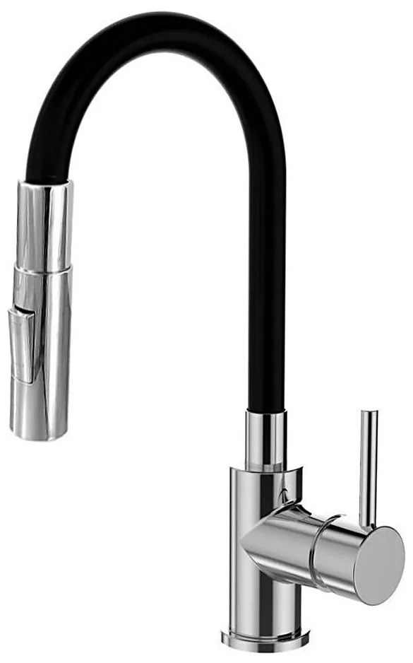 ALVEUS KI112111 - Rubinetto per lavello con braccio flessible BEA 47 cm cromo/nero