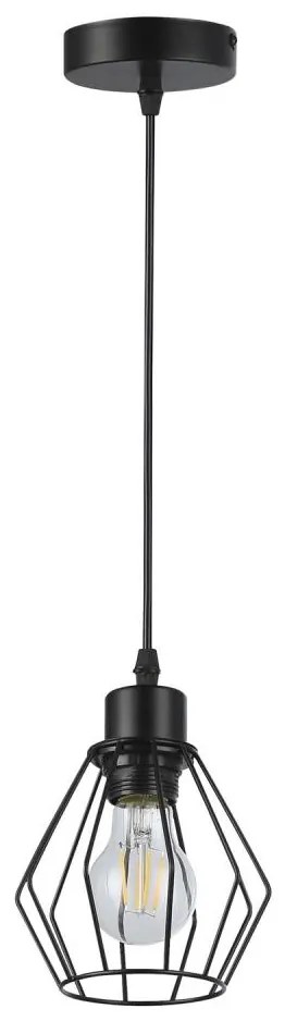 Lampadario a sospensione con filo 1xE27/35W/230V diametro 18 cm nero