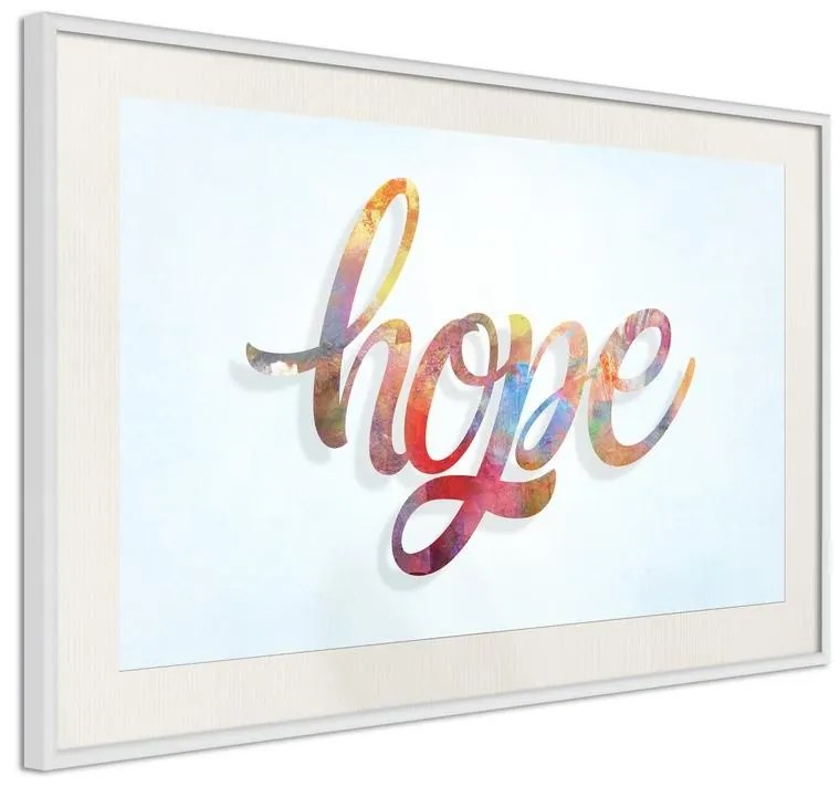 Poster  Colourful Hope  Cornice Quadri Cornice d'oro con passe-partout, Larghezza x Altezza Home decor 30x20