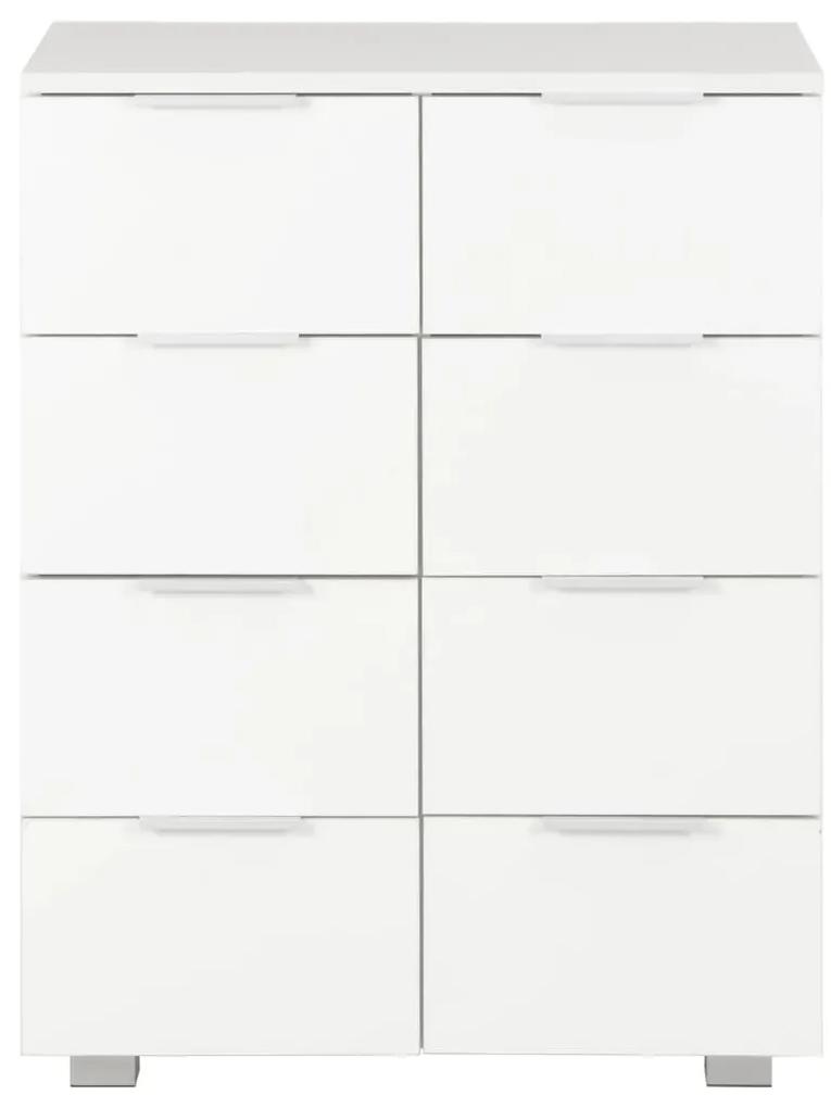 Credenza bianco lucido 60x35x80 cm in legno multistrato