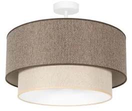 Duolla-Lampadario a plafone BOHO ECO RECYCLING 1xE27/15W/230V diametro 45 cm marrone/color crema