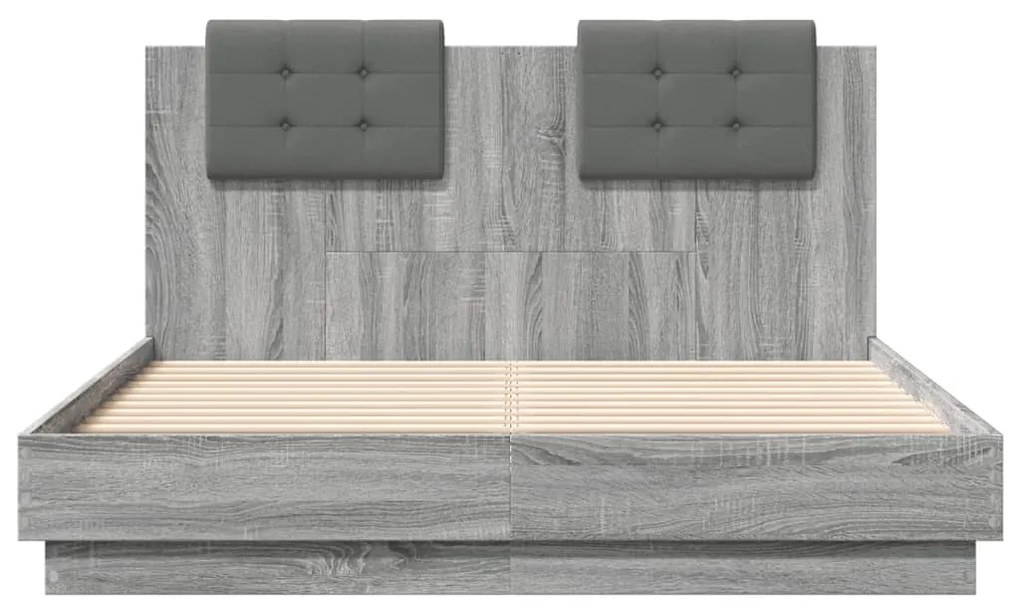 Giroletto testiera grigio sonoma 135x190 cm legno multistrato