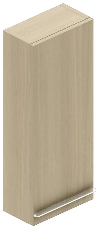 Pensile bagno Linea rovere natura in vetro, 1 anta apertura da destra e sinistra P 16 x L 30 x H 75 cm