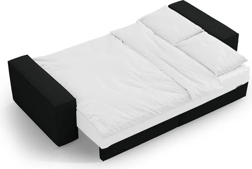 Divano letto nero in tessuto bouclé 247 cm Jodie - Micadoni Home