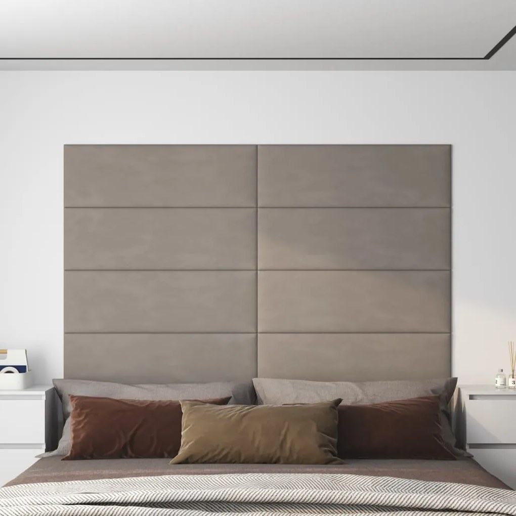 Pannelli Murali 12 Pz Grigio Chiaro 90x30 Cm Velluto 3,24 M² /