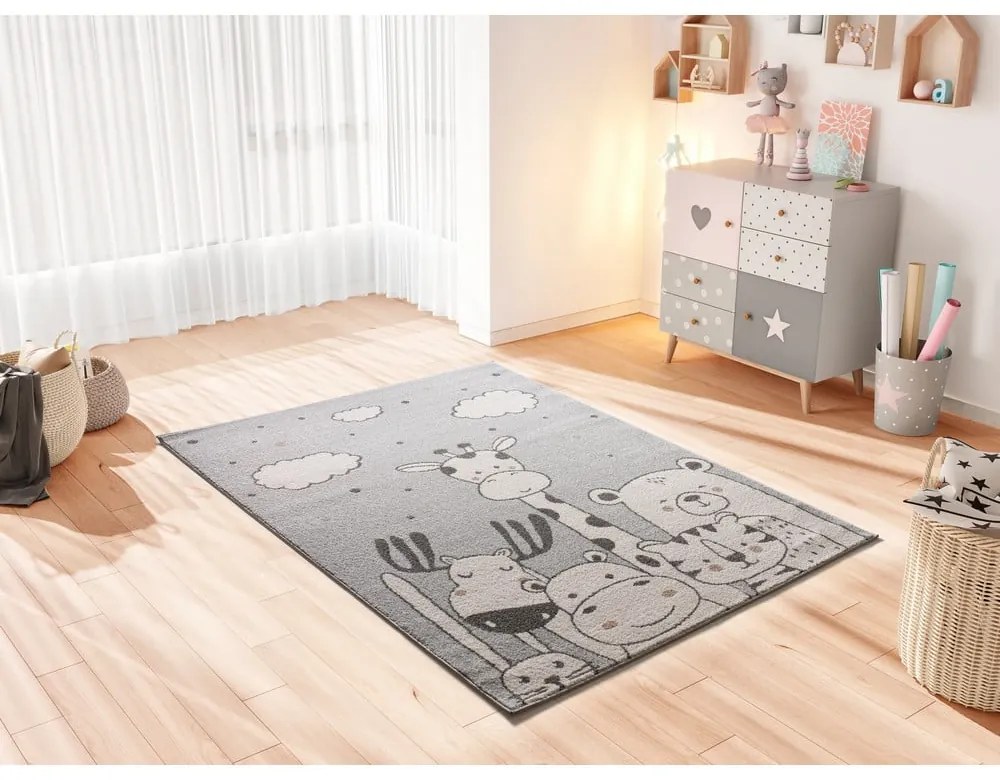 Tappeto per bambini grigio chiaro 120x170 cm Beats - Universal