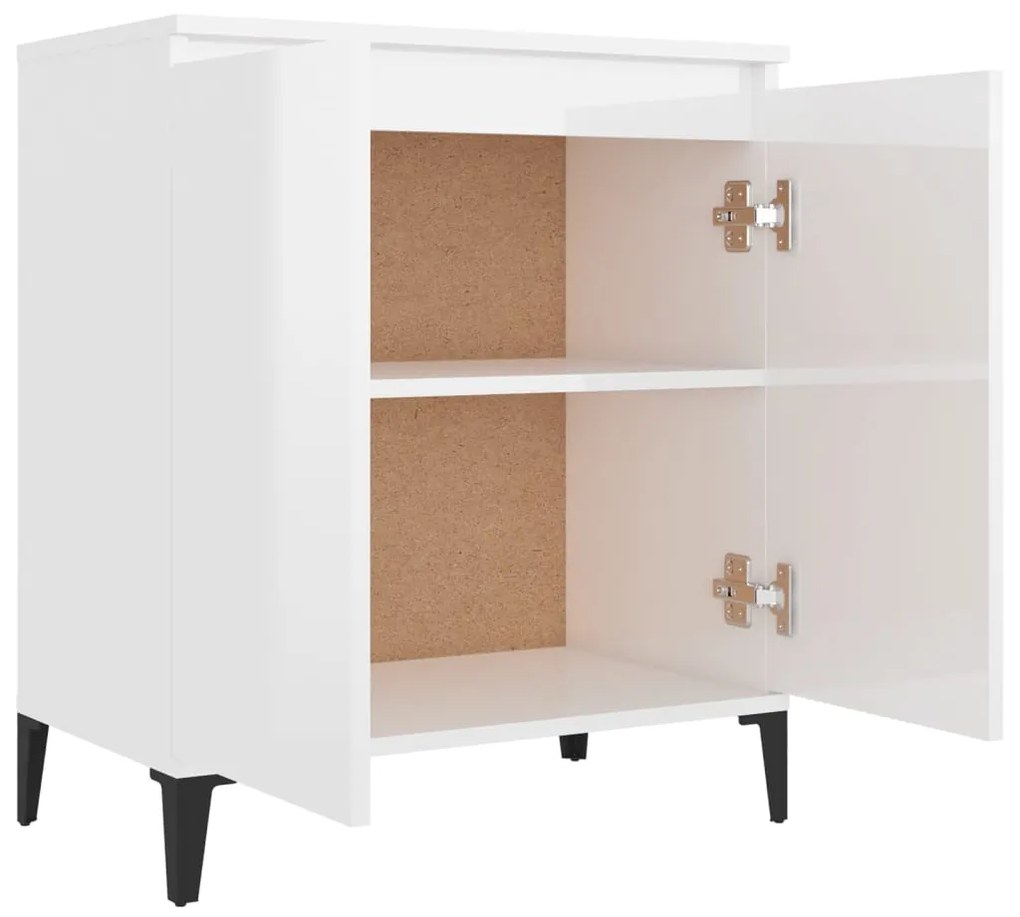 Credenza bianco lucido 60x35x70 cm in truciolato