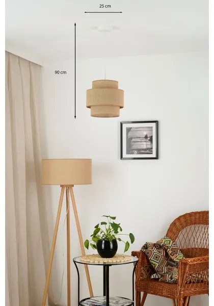 Brilagi - Lampadario a sospensione con filo SPACE YUTE 1xE27/15W/230V diametro 25 cm beige/bianco