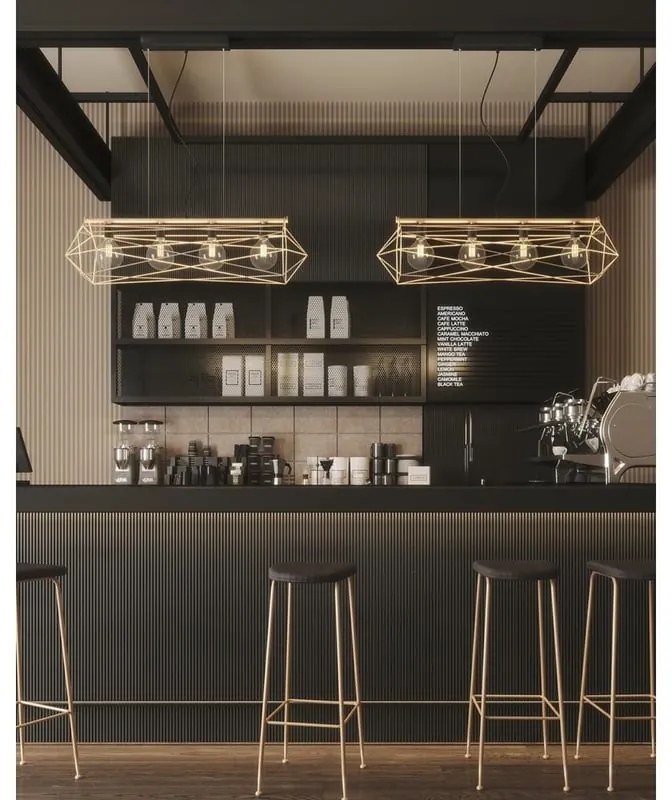 Lampadario Glamour Abraxas oro paralume oro 4x E27 LUCE AMBIENTE DESIGN