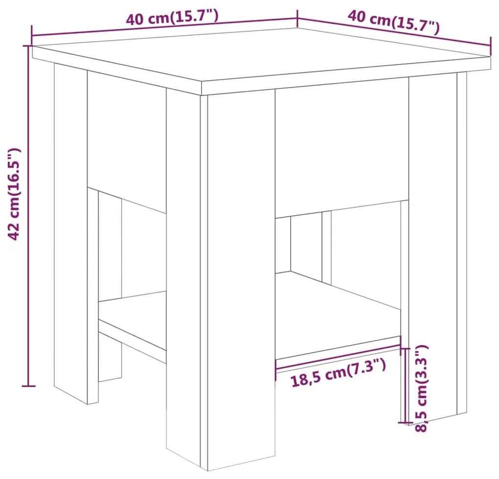 Tavolino da Salotto Grigio 40x40x42 cm in Legno Multistrato