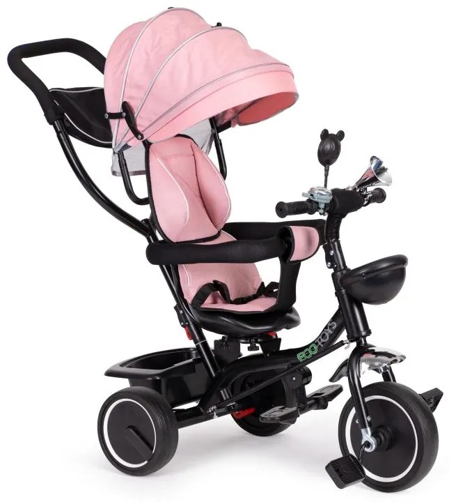 Triciclo, passeggino rosa ECOTOYS