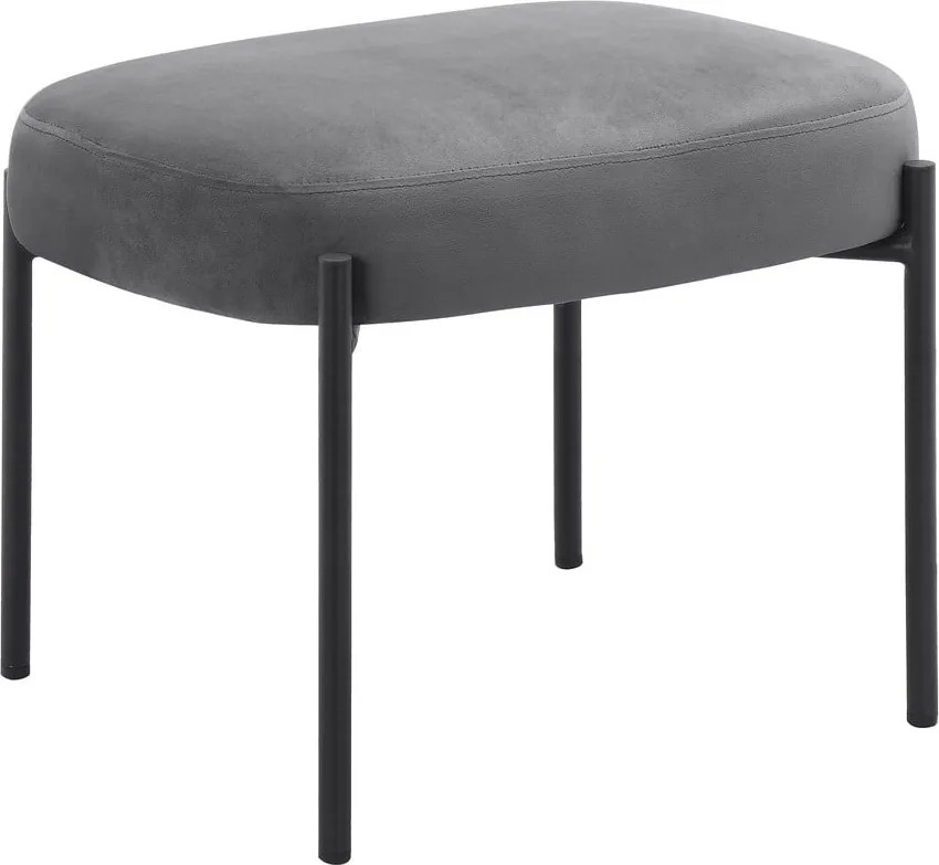 Poltrona in velluto grigio con poggiapiedi Jerry - Støraa