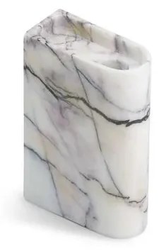 Monolith Portacandele Medium Mixed White Marble - Northern