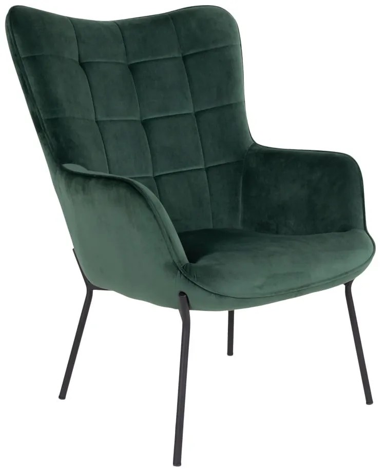 Poltrona verde con rivestimento in velluto Glasgow – Bonami Essentials
