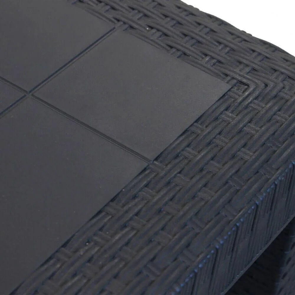 CALIGOLA - set tavolo in resina effetto rattan cm 80 x 80 x 74 h con 4 sedie Alma