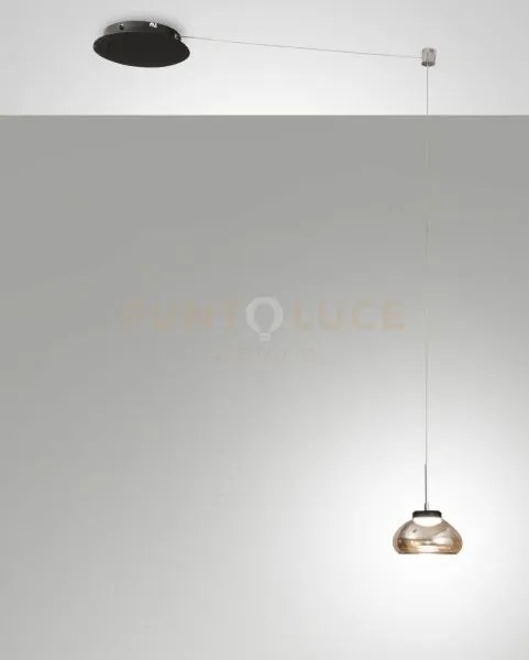 Arabella sospensione ambra 1 luce a led 3000k - 8w - 750 lm, sposta...