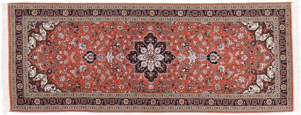 Tabriz Tappeto 200 x 80 Blu (Iran) Annodato A Mano