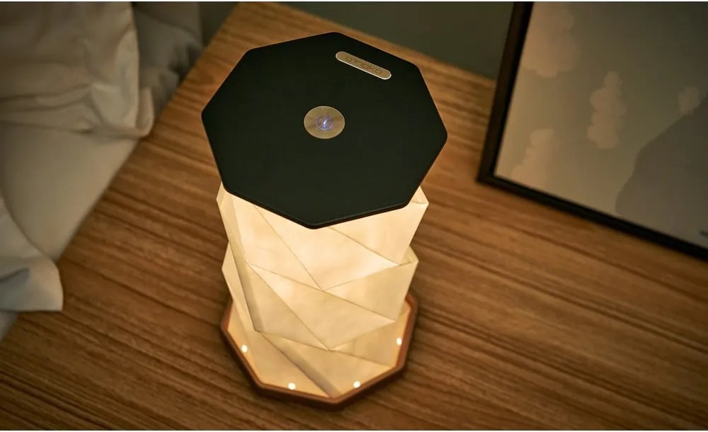 Decorazione luminosa nera con ricarica USB ø 12 cm Twist Hexagon – Gingko