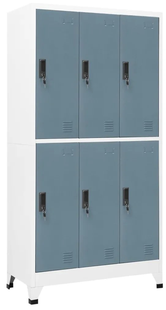 Armadietto Grigio Chiaro E Scuro 90x45x180 Cm İn Acciaio /