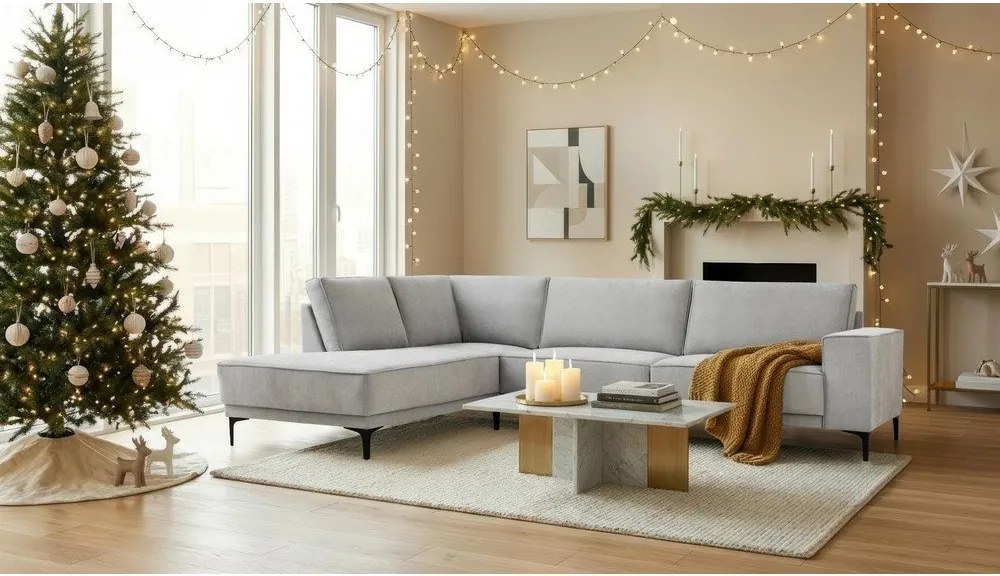 Divano angolare grigio (con penisola a sinistra/a L) Copenhagen – Scandic