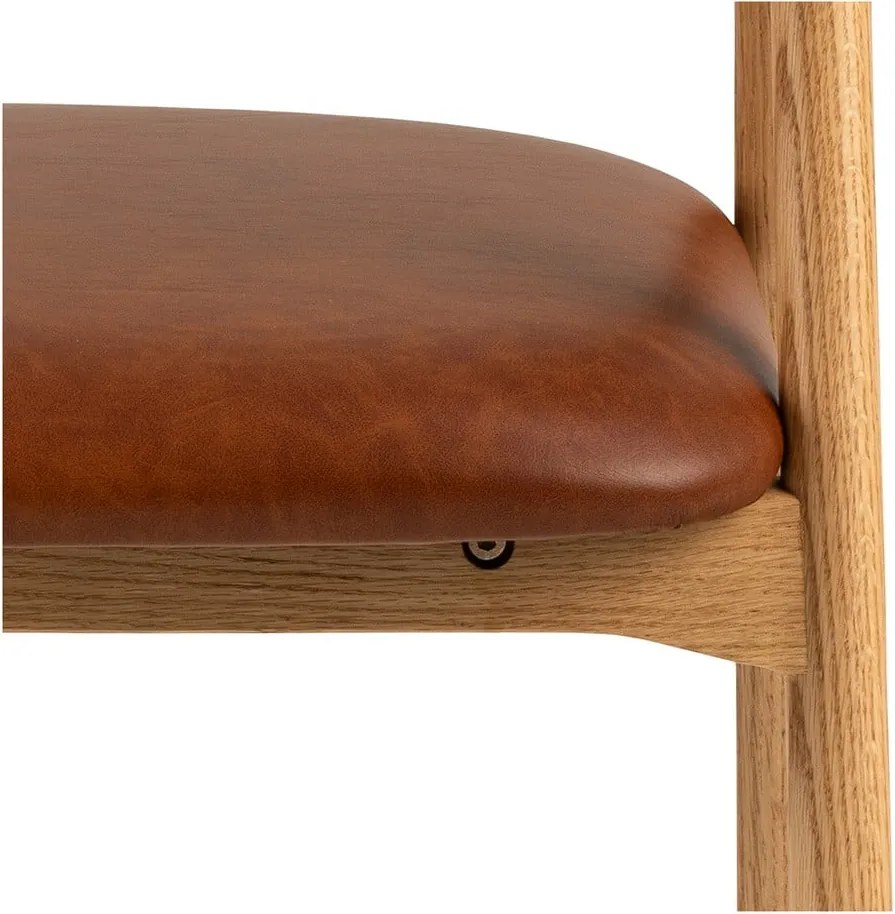 Sedia da pranzo marrone cognac/di colore naturale in similpelle Addi – Actona