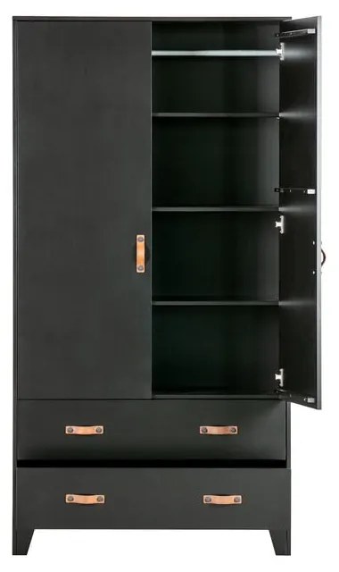 Armadio in pino nero 94x180 cm Dian - WOOOD