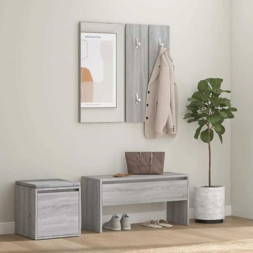 Set Di Mobili Da Corridoio Grigio Sonoma İn Legno Multistrato /