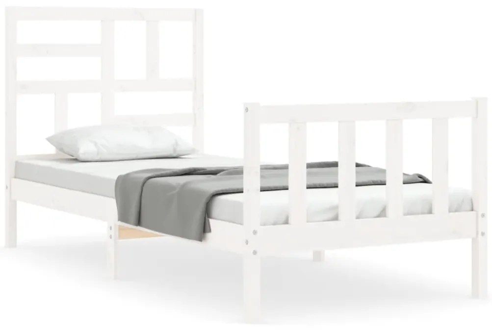 Giroletto con testiera bianco small single legno massello