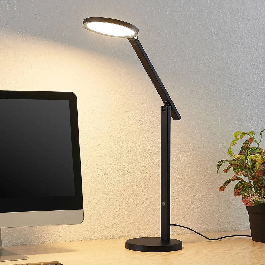 Lucande Felkano lampada LED da tavolo, nero