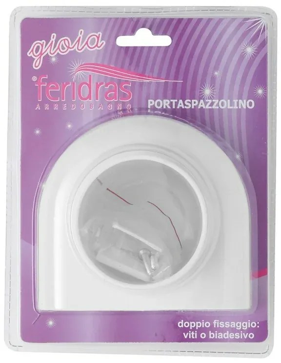 Portaspazzolino a muro in ABS bianco Gioia
