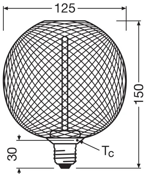 Lampadina LED dimmerabile DECOR  FILAMENT G125 E27/3,5W/230V 1800K nero - Osram