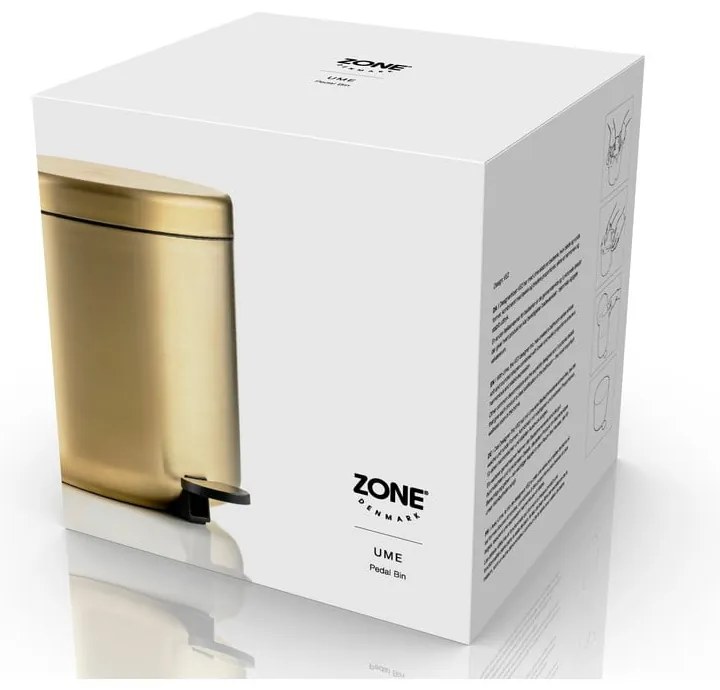 Cestino per la spazzatura color ottone in acciaio inox con pedale 4 l Ume Brass – Zone