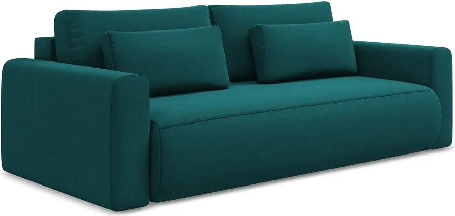 Divano turchese allungabile/con contenitore con rivestimento in velluto 238 cm Kapua – Makamii