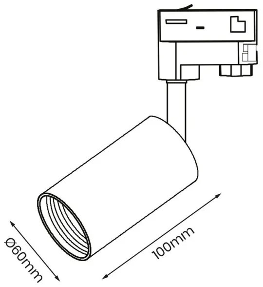 Faretto per sistema a binario trifase PIPE 1xGU10/25W/230V bianco