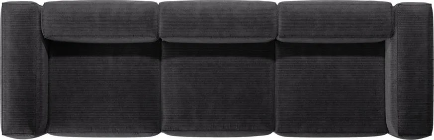 Divano grigio scuro con rivestimento in velluto a coste 364 cm Bergamo – Cosmopolitan Design