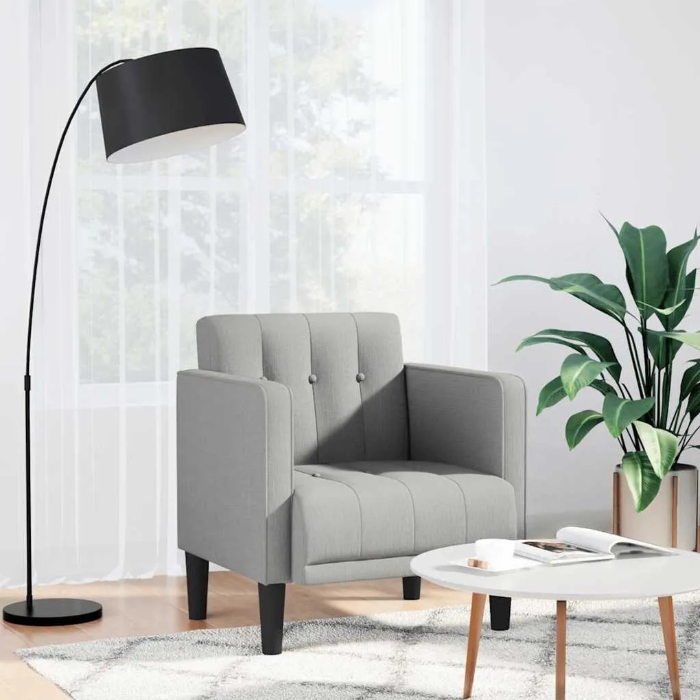Divano Sedia Con Braccioli Grigio Nuvola 53 Cm İn Tessuto /