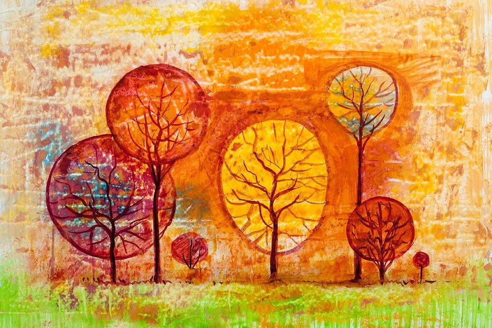 Carta da parati – Alberi in colori autunnali