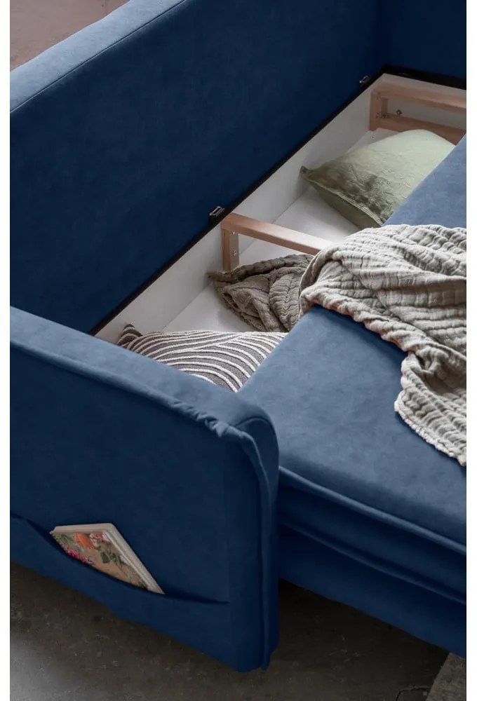 Divano in velluto blu scuro 225 cm Charming Charlie - Miuform