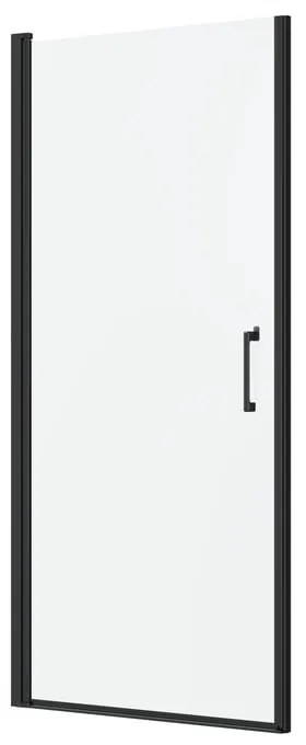 Box doccia con ingresso frontale saloon Remix L 100 x H 195 cm, vetro 6 mm vetro senza finitura / trasparente profilo nero spazzolato