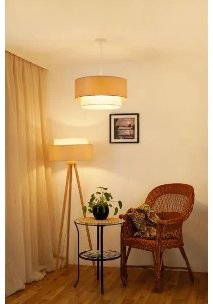 Brilagi - Lampadario a cavo ARIZONA BOHO 1xE27/15W/230V Ø 45 cm beige/bianco