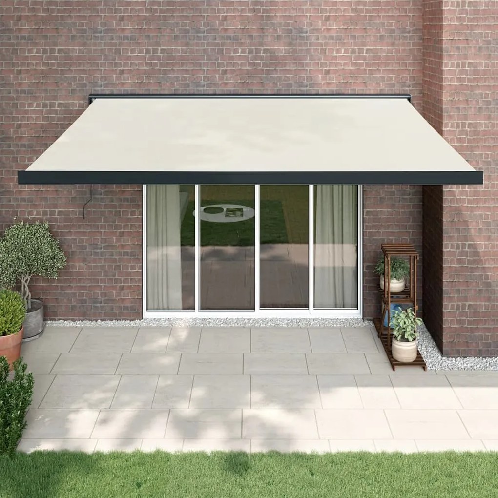 Tenda Da Sole Retrattile Crema 4x3 M İn Tessuto E Alluminio /