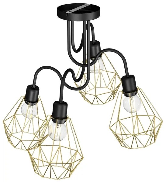 Lampadario allegato BERGEN 4xE27/60W/230V nero/dorato