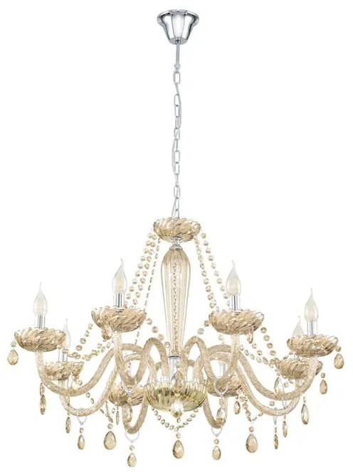 Lampadario Neoclassico Basilano beige 8xE14 ø82cm EGLO