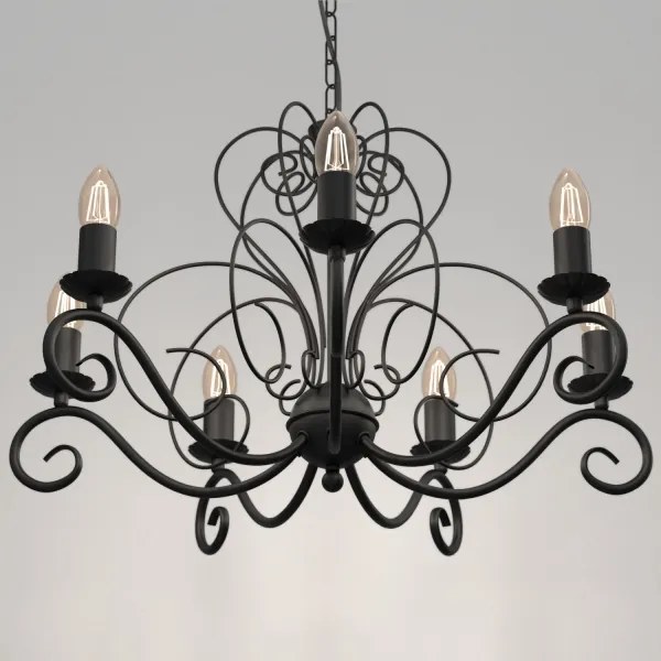 Lampadario a sospensione con catena MAURO 7xE14/60W/230V