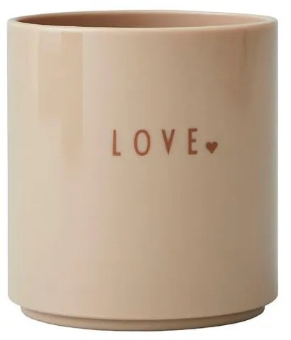 Tazza beige per neonati Love Mini - Design Letters