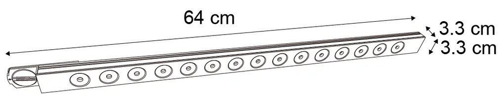Plafoniera moderna nera per sistema a binario monofase 15W 1170 lm 3000K - Iconic Tsiri