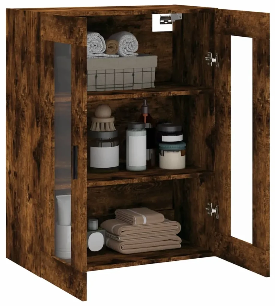 Mobile a parete rovere fumo 69,5x34x90 cm