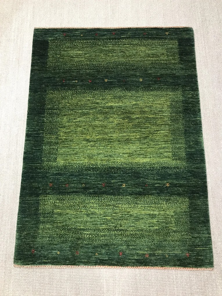 Loribaft Tappeto persiano 110 x 150 Verde (Iran) Annodato A Mano