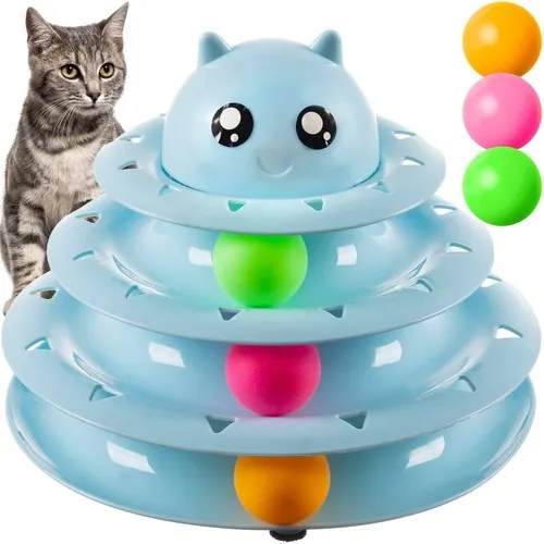 Gioco interattivo per gatti - torre con palline